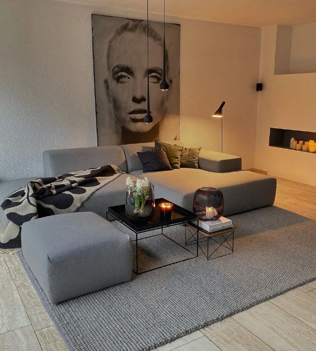 Scandinavian Decor with Grey Rug 