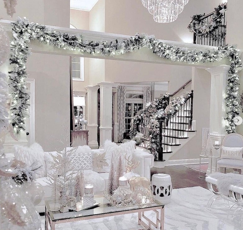 White and Shimmery Christmas Decor