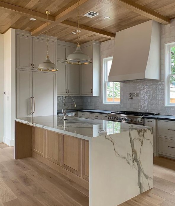 Wooden floor and Marble Countertops