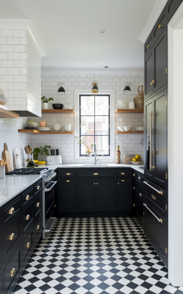  Black & White Apartment Kitchen