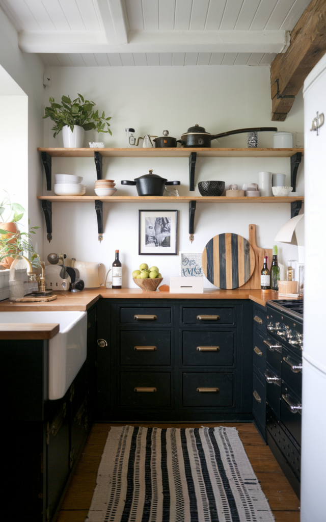 Modern Cottage Kitchen With Dark Tones