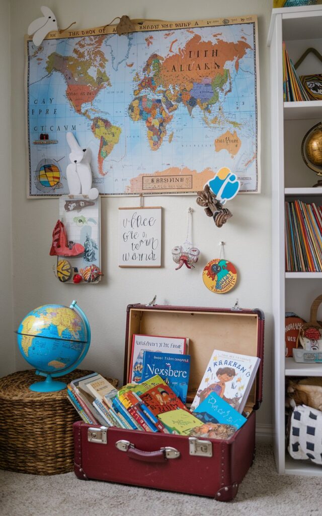 Travel-themed Reading Book Corner for Kids