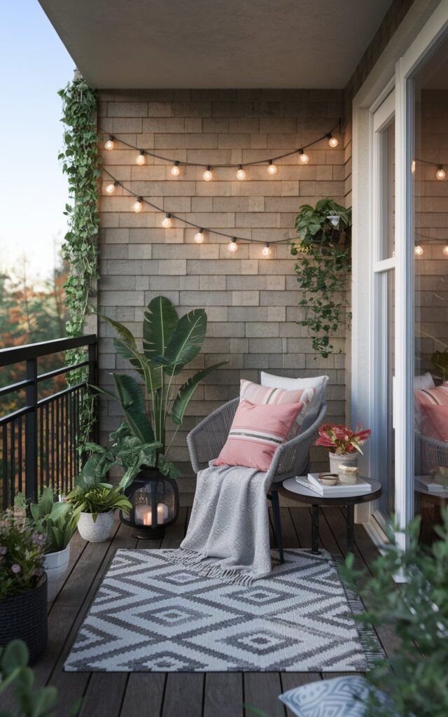 Outdoor Reading Nook on a Balcony