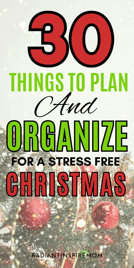Things to plan and organize for christmas